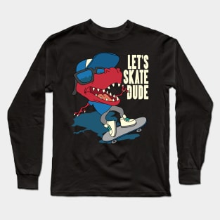 Red Dino Skate Long Sleeve T-Shirt